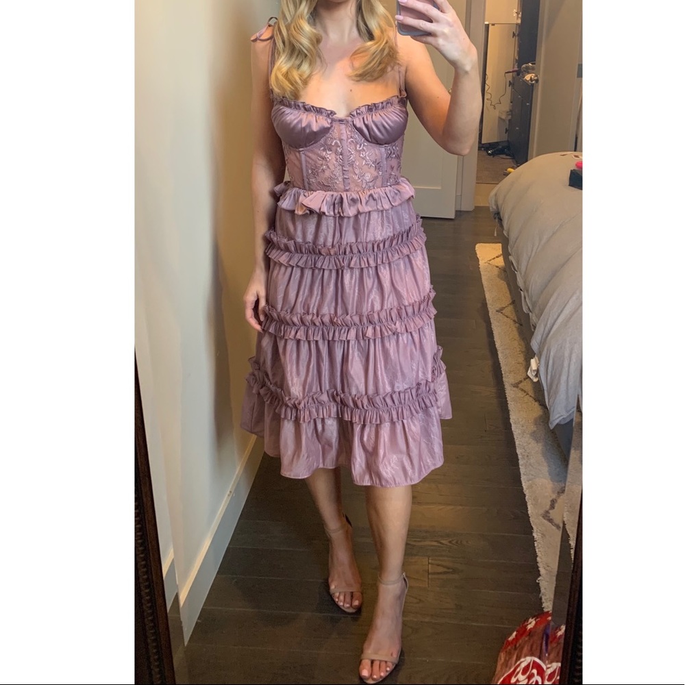 V. Chapman Lavender Midi Dress